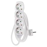 Extension Cord 1.5 m / 4 sockets / white / PVC / 1 mm2