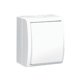 Splash-proof intermediate switch with indicator light, IP54, 10AX, Screw, white