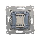 IP44 single socket outlet without frame seal - transparent flap, 16A, cream white/electro white