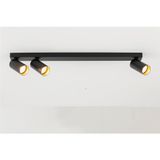 KAMI, ceiling-mounted light, 3x max. 10W, GU10, black/gold