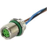M8 female recept. A-cod. rear PUR-wires 4x0.25 0.2m VE = 50