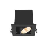 KADUX, recessed ceiling light, single, 3000K, 38°, IP 20, square, black