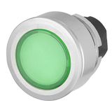 Push-button, illuminated, flush-mount, maintained, green