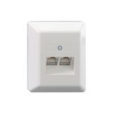2-way UAE socket, surface-mounted, pure white (similar to RAL 9010)