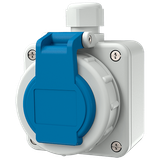 Wall mount. rec. 16A2p+PE IP68