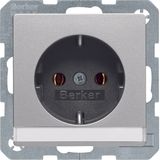 SCHUKO socket outlet with labelling field, Q.1/Q.3 alu velvety, lacque