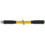 M8 male 0° / M8 female 0° A-cod. snap-in PVC 3x0.25 ye UL/CSA 2m