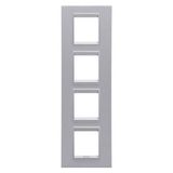 LUX INTERNATIONAL PLATE - IN PAINTED TECHNOPOLYMER - 2+2+2+2 MODULES VERTICAL - MONOCHROME TITANIUM - CHORUSMART