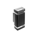 Facade luminaire bidirectional NESSA, 2*GU10, max. 2*50 W, IP54, square, black