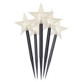 Garden decoration - 5 LED stars 35 cm, cool white, IP44, timer
