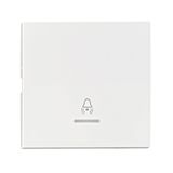 Rocker S 50, tranparent control window, symbol bell, white