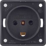 Plug w. earth. cont. DENMARK, cont. prot., screw term, Int. ins., blac