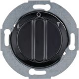 Jal. rotary switch, 2-pole with knob, Series 1930/Glass, black