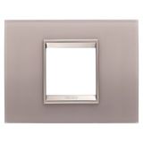 LUX PLATE - IN GLASS - 2 MODULES - PEARLY GRAY - INNER FRAME MATT LIGHT BRONZE - CHORUSMART