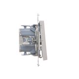 Two-way switch with LED illumination without pictogram - separate backlight for each key, (module), Simon 24, IP20, 10AX, black matt