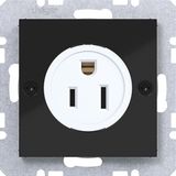 Wall socket USA/CANADA NEMA 5-15 R, screw class, A.x/C.x, black glass