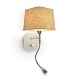 PERTH wall with LED spotlight beige/white chrome 230V LED E14 LED 7+3W 30° 3000K