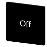 Labeling plate 27 x 27 mm, label black, labeling: Off