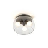 AMANDA ceiling matte black smoke-colored glass 230V LED E27 3x15W