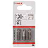 Screwdriver bit Extra Hard PZ 3, 25 mm 3 pcs.