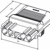 NAC51S.BX2 | Coupler 5-p plug, str-rel, blk, 5/pack