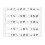 Marking tags Dekafix DY 5 printed from "11" to "20"(5 times)