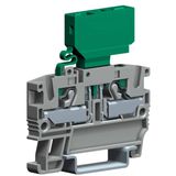Insert terminal block with fuse holder, 1-level, 4 mm², gray