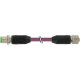 M12 male 0° / M12 female 0° B-cod. shielded PUR 1x2xAWG24 vt 41m