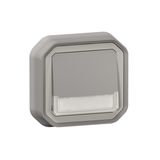 PLEXO CHANGEOVER PUSH BUTTON LOCATOR WITH LABEL HOLDER - GREY - FLUSH