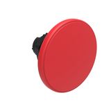 Mushroom head pushbutton actuator Ø22mm Platinum series chromed plastic, spring return, Ø60mm. Red