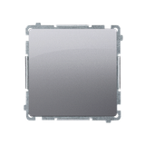 Two-way switch without pictogram, (module), 16AX, Screw, Inox, metallized