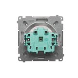 Double push button without pictogram: 2 inputs, 2 outputs, 10AX, light gray matt