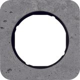 Frame 1gang, R.1, grey/black glossy, grd. concrete