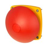 Wall-mounting emergency stop push-button 84x84, palm push-button Ø 90, big dome, momentary, red