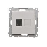 RJ12 single telephone socket, matt aluminum