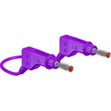 Measuring lead with (4 mm plug, spring-loaded, straight) to (4 mm plug, spring-loaded, straight), 500 mm, purple, silicone, 2.5 mm², CAT II, 66.9408-05026