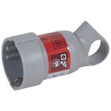 SOCKET 2P+E SCH RING GREY