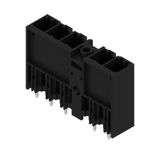 PCB plug-in connector, male header, closed side, Middle screw flange, THT solder connection, 7.62 mm, Number of poles: 5, 180°, Solder pin length (l): 3.5 mm, tinned, black, Box