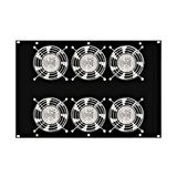 Roof fan-unit with 6 fans and thermostat, 19", 8U, RAL9005