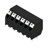 Printed circuit board terminals, 5.08 mm, Number of poles: 6, 135°, Solder pin length (l): 3.5 mm, black, PUSH IN with actuator, Clamping range, max. : 1.5 mm², Tape