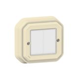 PLEXO DOUBLE SWITCH ON/OFF W/O WIRE, W/O BATTERY - BEIGE - SURFACE