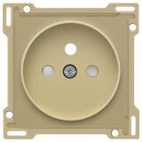 Finishing set for socket outlet with pin earthing and shutters, for Niko Rocker and Niko Toggle, gold coated