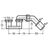 Shower trap without outlet 11/2"x40/50