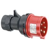CEE plug, IP44, 32A, 4-pole, 400V, 6h, red