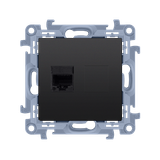 Single IT socket RJ45 category 6, black matt