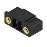 PCB plug-in connector, male header, Flange, THT solder connection, 3.81 mm, Number of poles: 2, 90°, Solder pin length (l): 3.2 mm, tinned, black, Box
