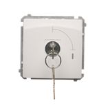 Single switch with a key - 2 positions "0-1", white, 5A