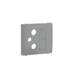 COV F/R-TV-SAT-2XRJ45 CAT6 UTP MULT SOC SILV