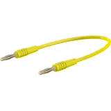 Measuring lead with (2 mm plug, spring-loaded, straight) to (2 mm plug, spring-loaded, straight), 300 mm, yellow, PVC, 0.5 mm², 28.0047-03024