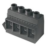 Printed circuit board terminals, 15.00 mm, Number of poles: 5, 90°, Solder pin length (l): 4.5 mm, tinned, black, Clamping yoke connection, Clamping range, max. : 50 mm², Box